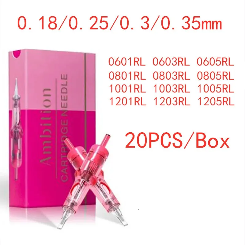 Tattoo Needles Top and PMU ink cartridge tattoo needle circular lining 0601RL 0801RL 1001RL 20 piecesbox permanent makeup eyebrow eyeliner lipstick 231201