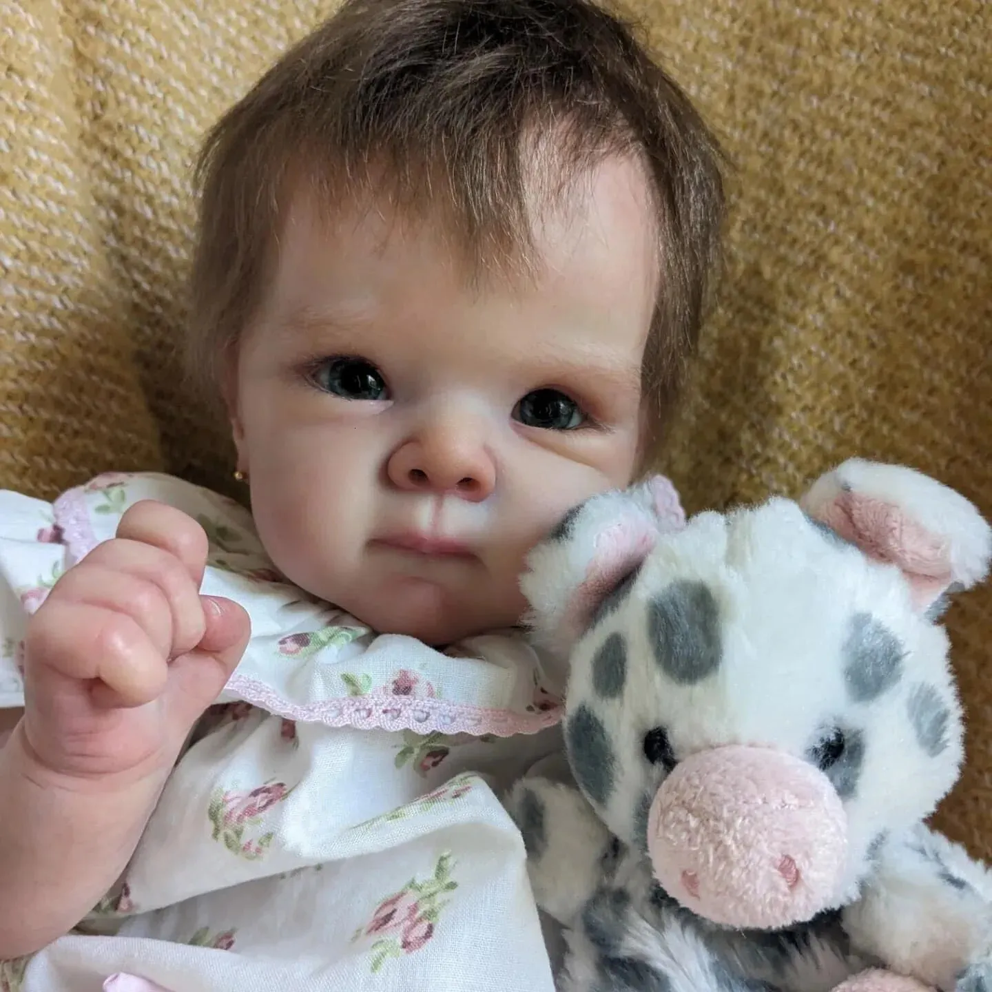 Npk 49cm Loulou Bebé recién nacido niña muñeca suave cuerpo de peluche  dormido piel realista 3D con venas visibles Muñeca hecha a mano de alta  calidad Juguetes de regalo de Navidad