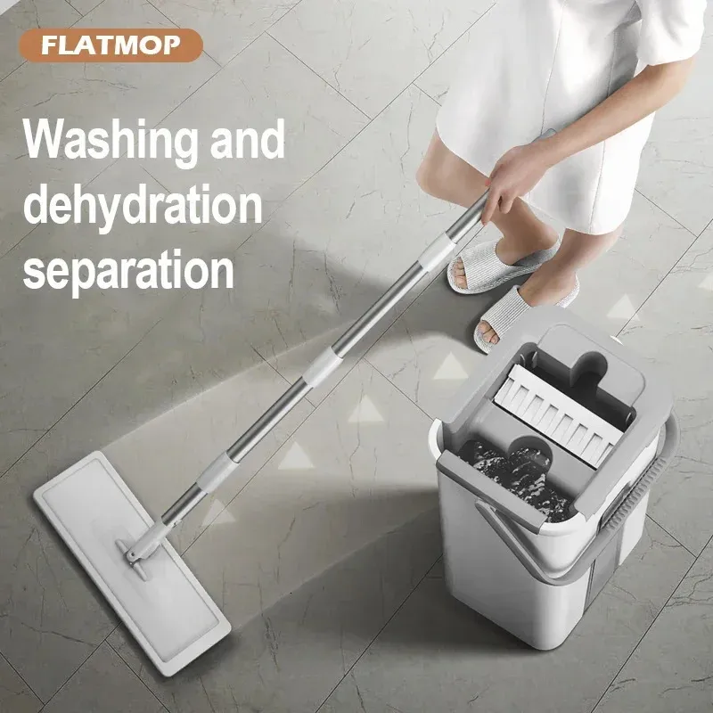 MOPS Magic Floor Vaft Propteft with godet Flat Rotation for Wash Cleaning House Home Cleaner Easy 231222