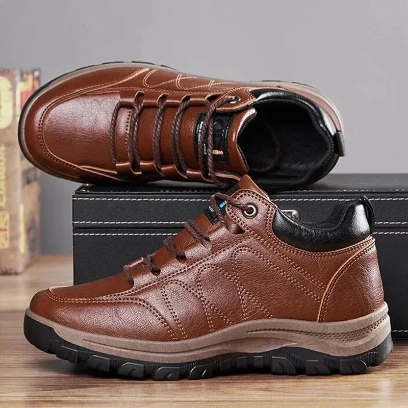 Dress Shoes Leather Men Luxury Brand England Trend Casual Sneakers Italian Breathable Leisure Male Footwear Chaussure Homme 231130