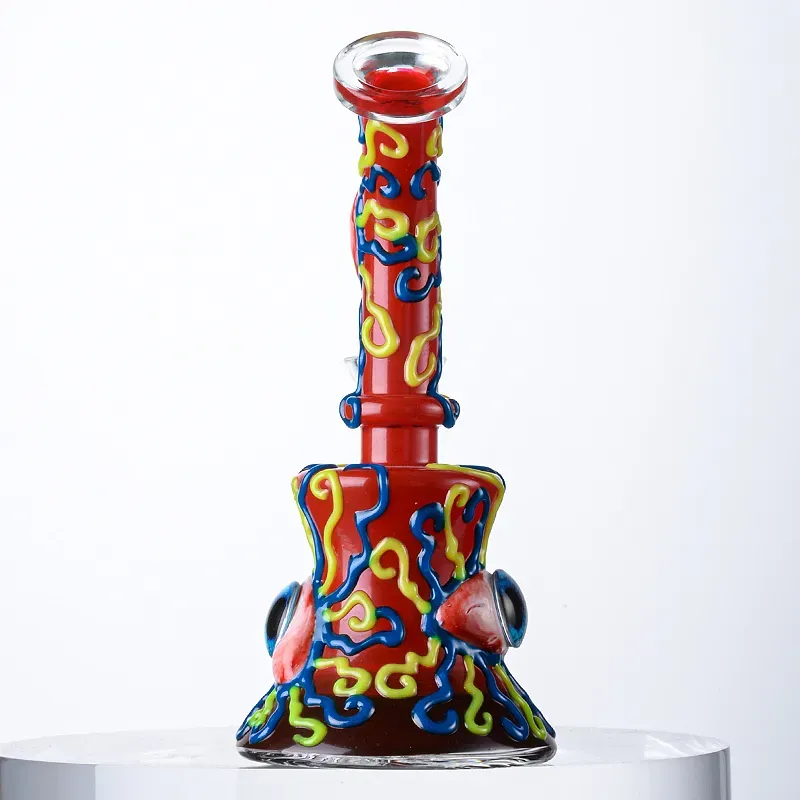 6.7Inch Heady Glass Bong Showerhead Perc Hookahs Dab Rigs 4mm Thick Beaker Bongs Water Pipes Halloween Style With Bowl TX816