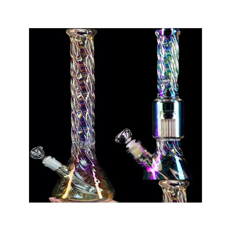 Rauchpfeifen Hohe Regenbogenglas-Wasserbongs Wasserpfeifen Downstem Perc Ice Catcher Dabber Heady Rig Recycler Dab-Rauchrohr mit 14 mm Tropfen Ottsb