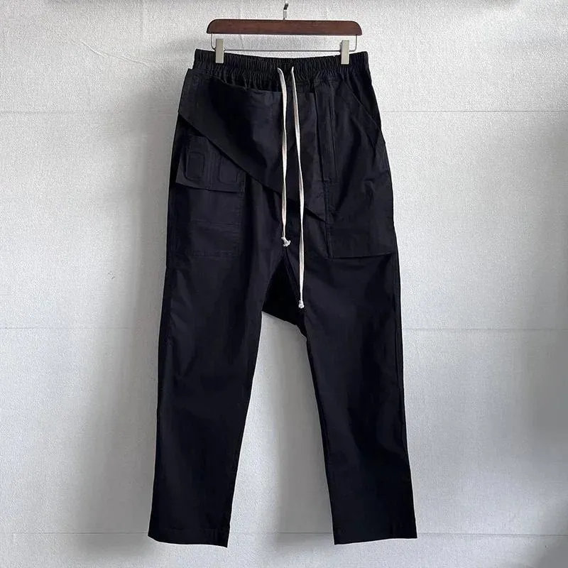 Pantaloni da uomo Pantaloni sportivi casual con coulisse nera in vita Pantaloni sportivi vintage e da donna con cerniera alta