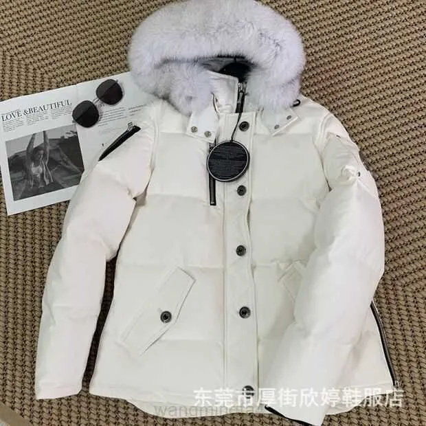 Jlu2 Parkas ciseaux canadiens aile vers le bas costume femmes renard grand col de fourrure épaissi vêtements de travail hommes orignal manteau court hiver