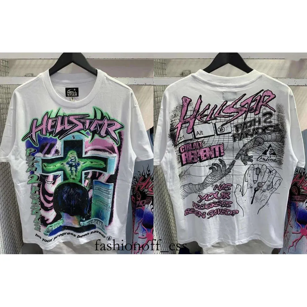 Męska koszula Hellstar 2023SS Hellstar Studios Records T-shirt T-shirt z krótkim rękawem Y2K