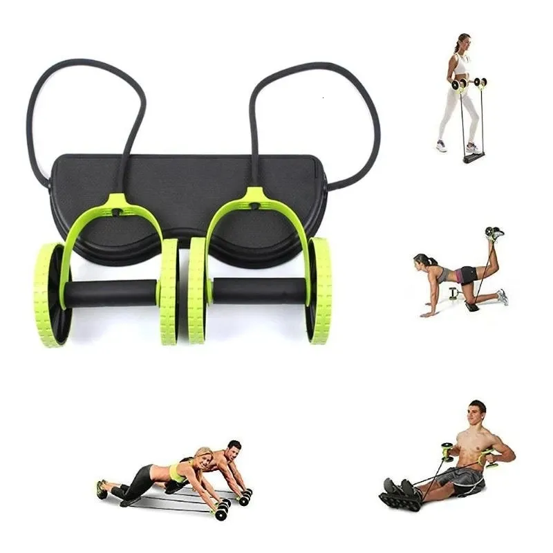 Ab Rollers Multifunctionele Buikwiel Oefening Met Weerstandsband Kniemat Taille Afslanken Trein Home Gym Arm Been trainer 231202