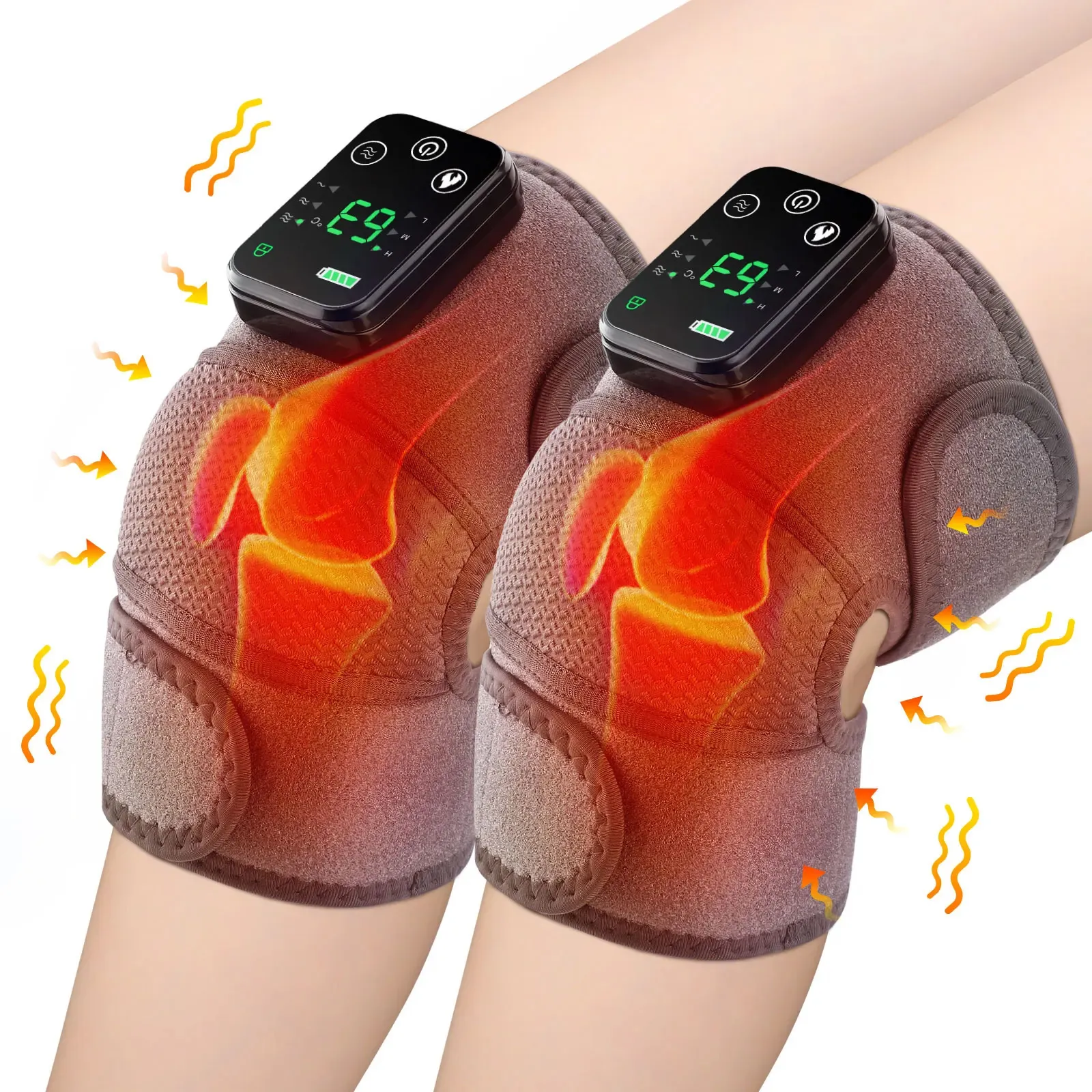 Foot Massager Eletric Knee Temperature Massager Leg Shoulder Heating Vibration Massage Elbow Joint Thermal Therapy Knee Pad Arthritis Relief 231202