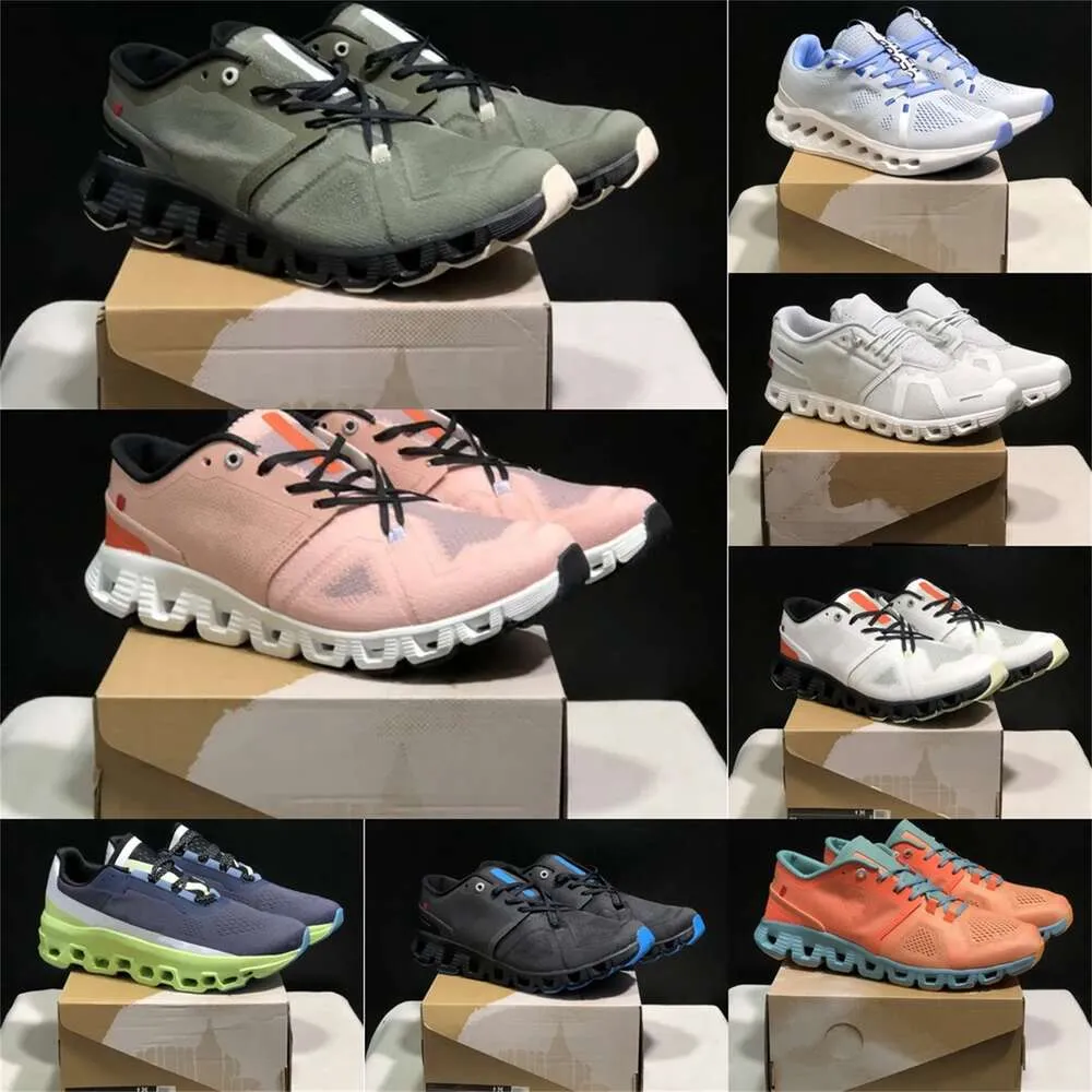 2024 auf Cloud-Schuhen Laufschuhe auf Cloud-Turnschuhen Freizeitschuh Weiß Schwarz Lederform Laufendes Samt-Wildleder Wolken 5 x 3 Espadrilles-Trainer Männer Frauen Flats Spitze Pla