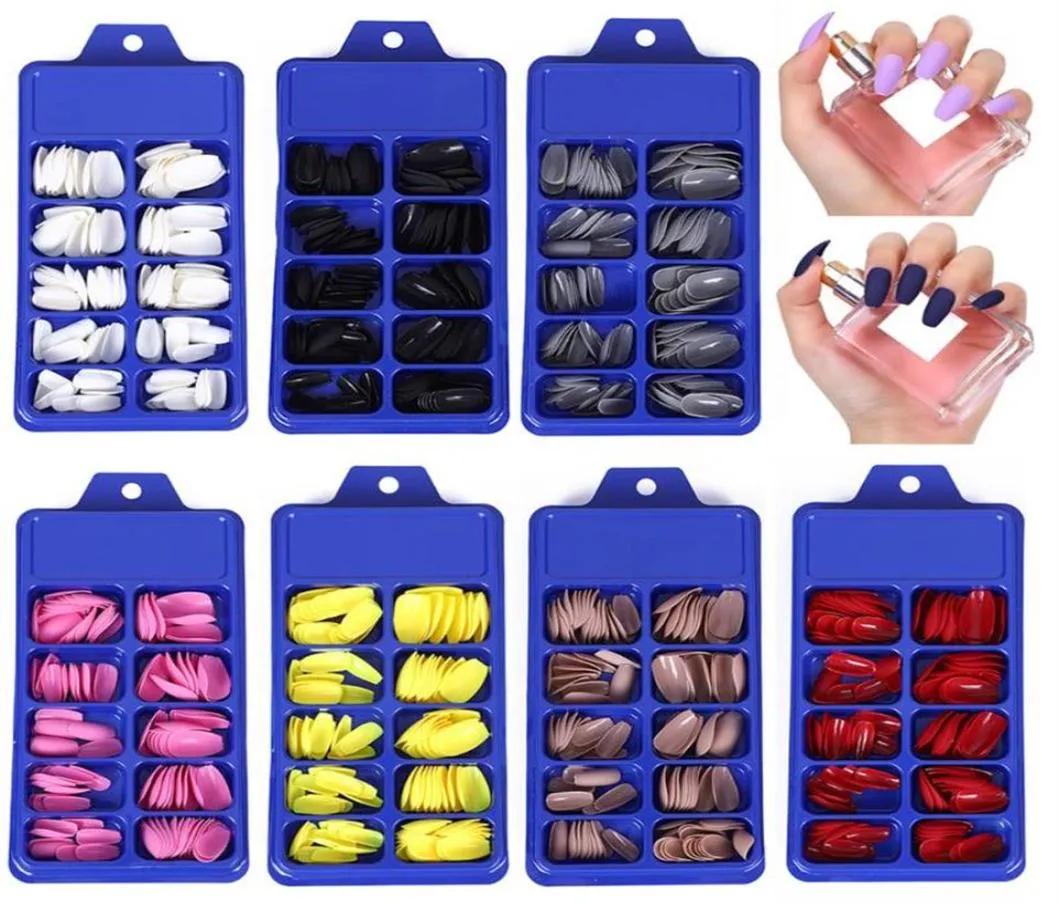 120 pz scatola opaca copertura completa unghie finte ballerina bara unghie finte manicure colla artificiale manicure fai da te strumenti per nail art248s292i1871580