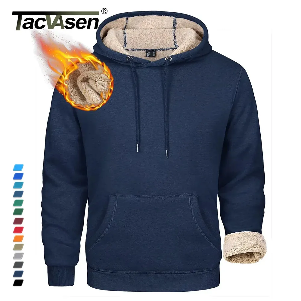 Heren Hoodies Sweatshirts TACVASEN Dikker Fleece Hoodies Mannen Lente Winter Casual Hoodie Sweatshirts Kapmantel Mannelijke Oversized Trui Herenkleding 231201