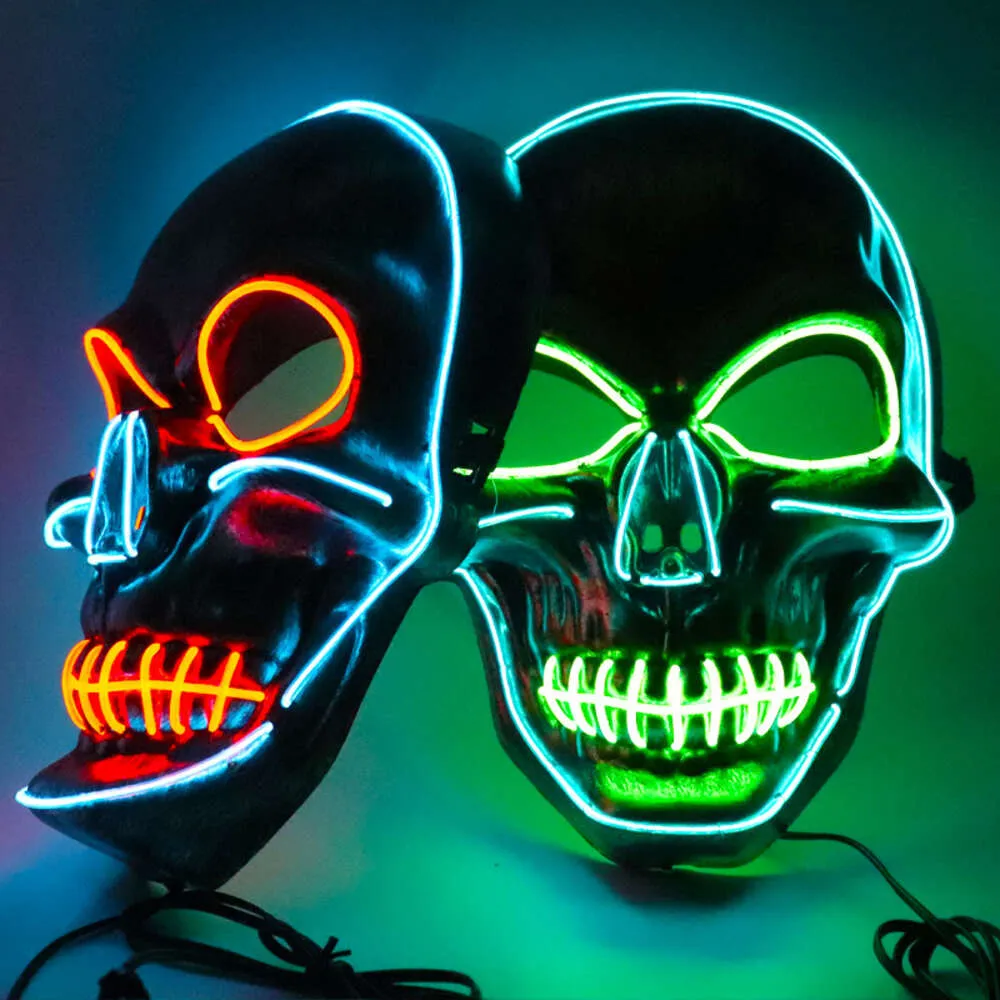 Skeletvorm LED lichtgevend masker creatieve horror schrikken nieuwe mode