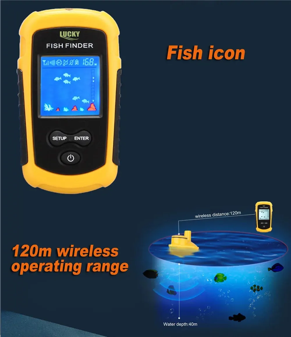 Sensor Deeper Fish Finder Portable Sonar 120 Meter Wireless Operation Range