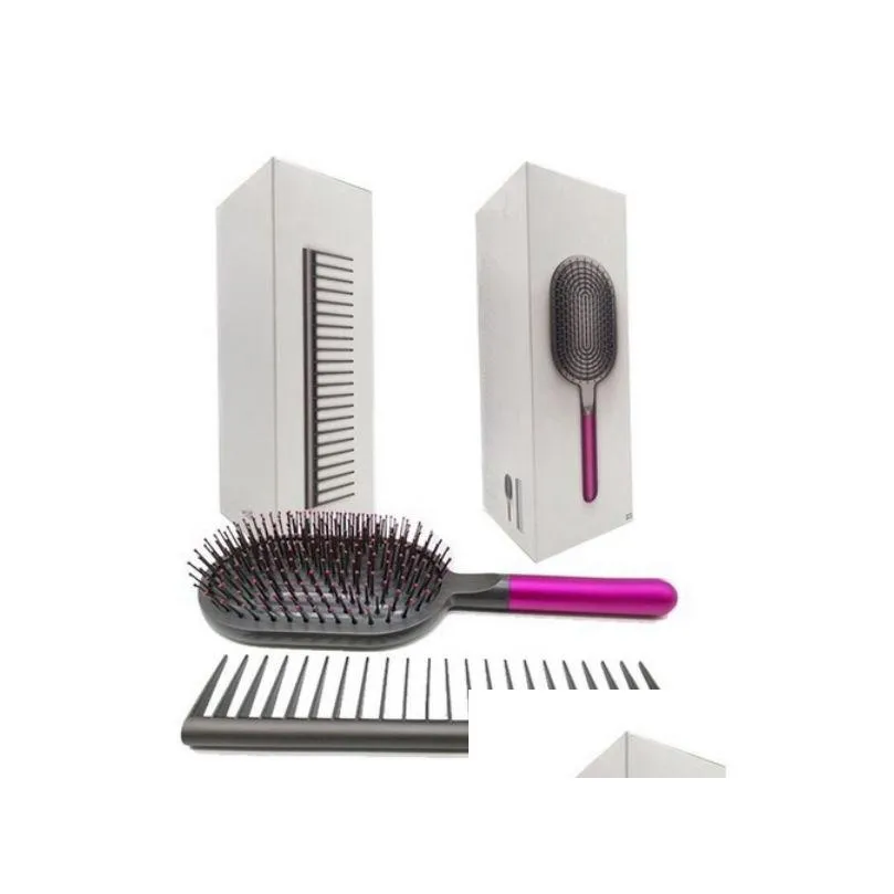 Brosses à cheveux 50% de réduction sur les brosses à cheveux Ensemble de coiffure conçu avec peigne démêlant et brosse à palette avec boîte rose bleu 2 couleurs livraison directe Hair Prod Dhh0V