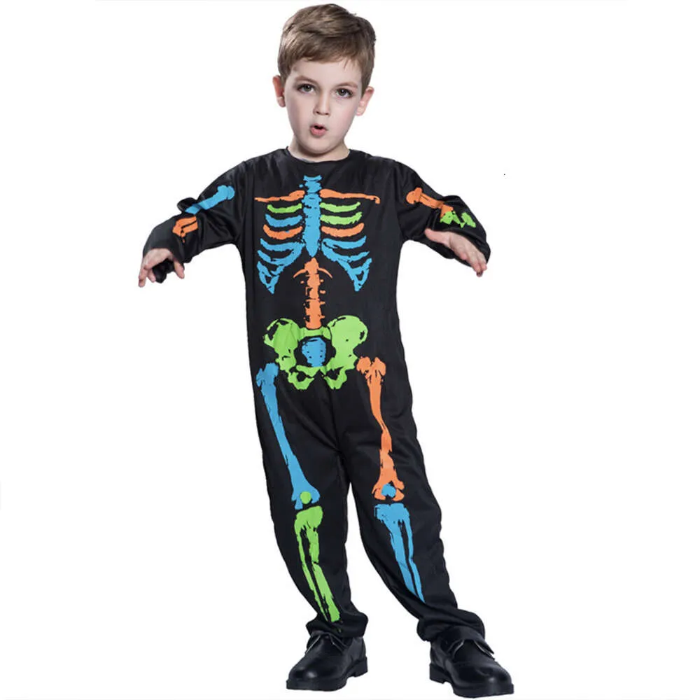 Halloween Costume Neutral Children's Color Skeleton One-Piece Costume Theme Party Campus Aktivitet Spela kostym