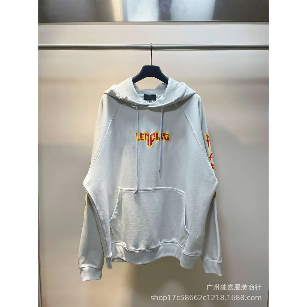 Wysoka wersja 23 Autumn/Winter New Lightning Crack Letter B Para Family Casual Loose Hooded Bluie dla mężczyzn i kobiet