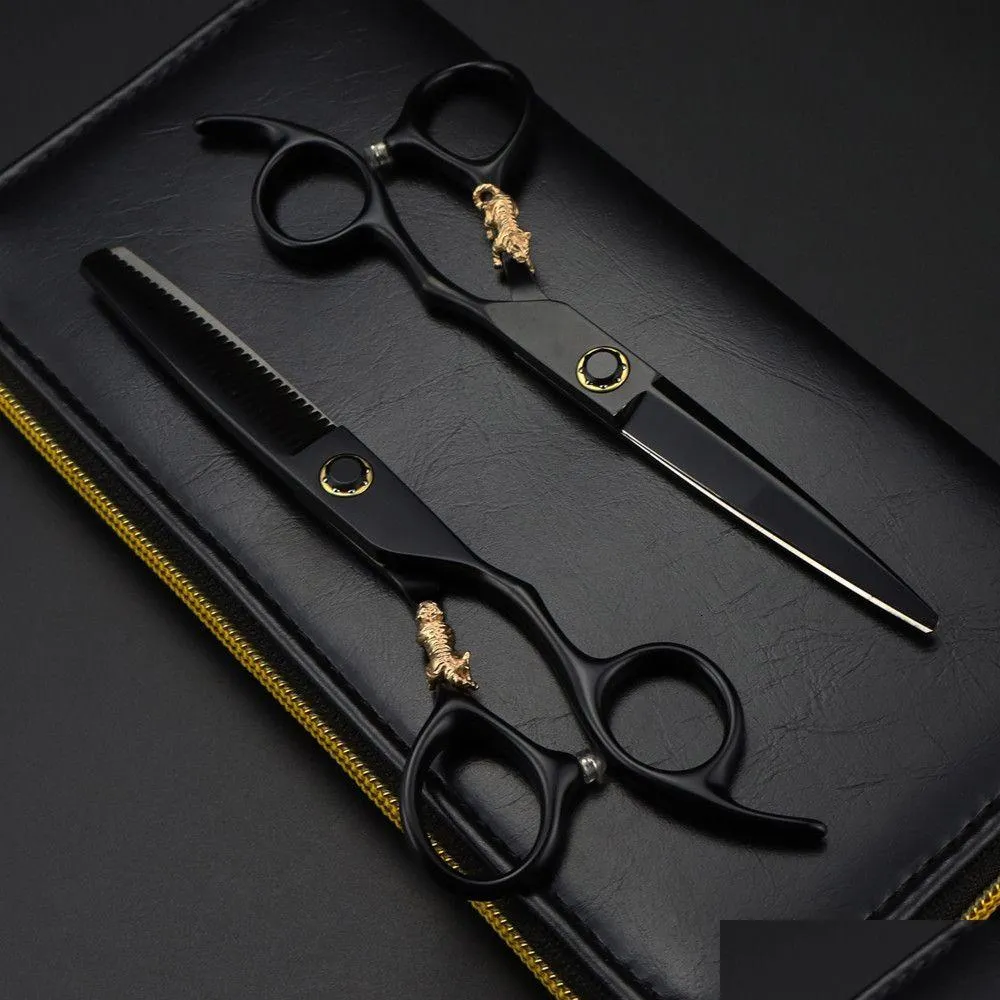 Hair Scissors Professional Jp 440C Steel 6 Bearing Tiger Haircut Thinning Barber Makas Cutting Shears Hairdressing Drop Delivery Produ Dhmsz