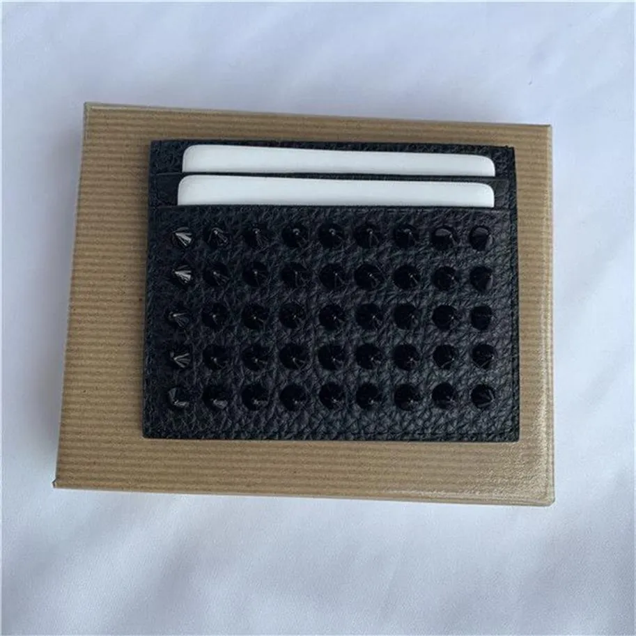 willow nail Fresh Style Small package rivet tide Fashion Card Holders Casual business cardholder Unisex the same paragraph Cowhide263V