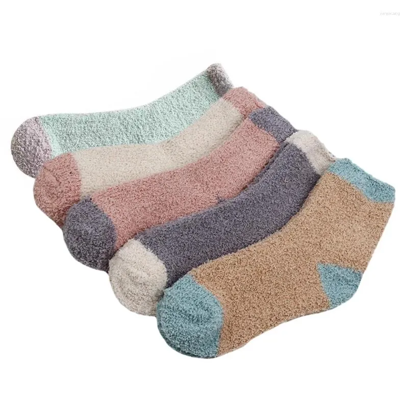 Women Socks 5 Pairs Middle Tube Polyester