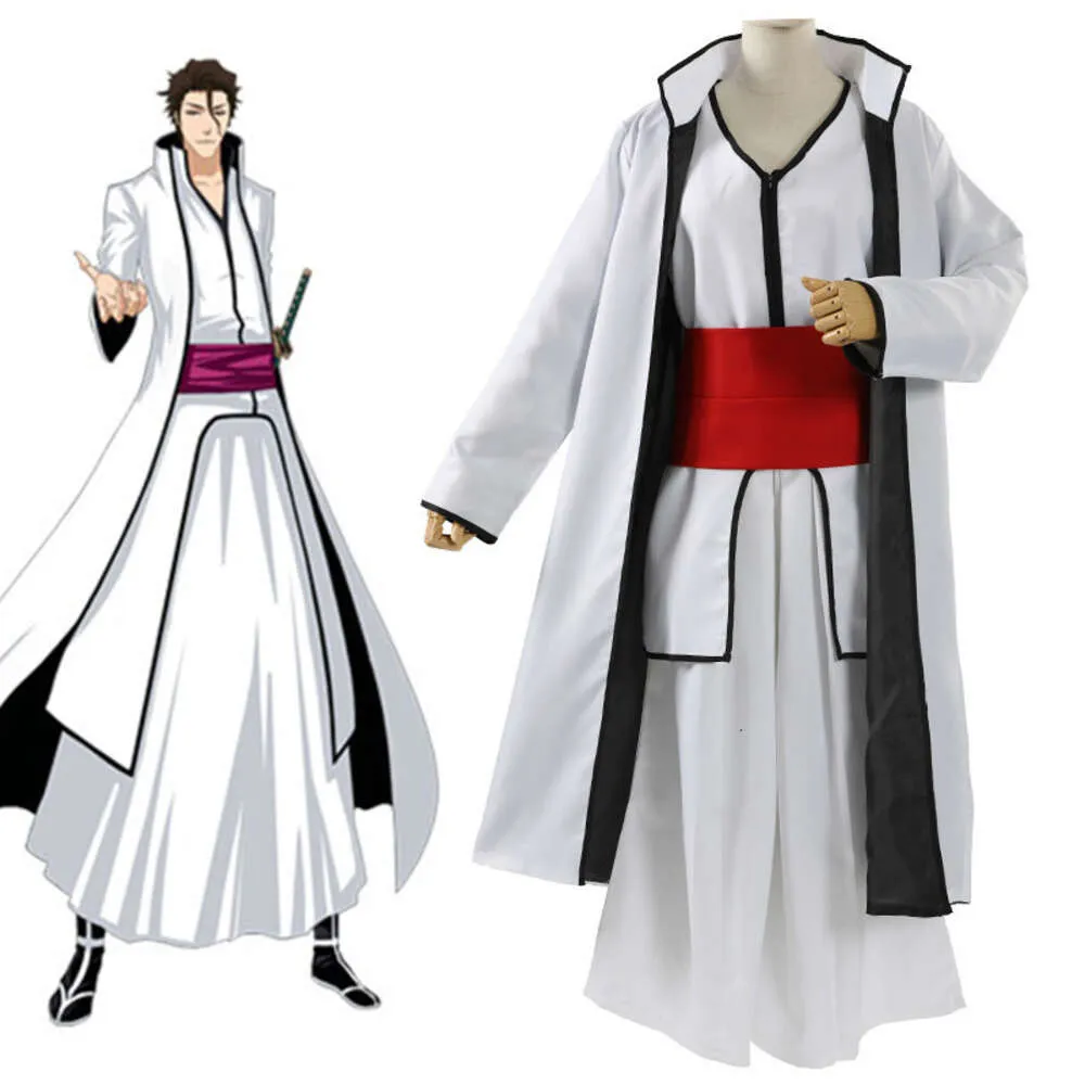 Anime Bleach Aizen Sousuke Cosplay Costume Uniform Suit Arrancar White Kimono Full Outfit Coser Hueco Mundo Costumes