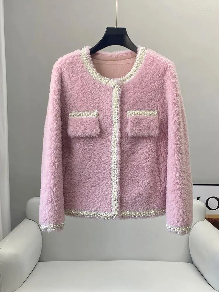 Women's Fur 2023 Autumn/Winter Sheep Cut Fleece Coat For Women Particle Plush Short Integrated Lamb Grass