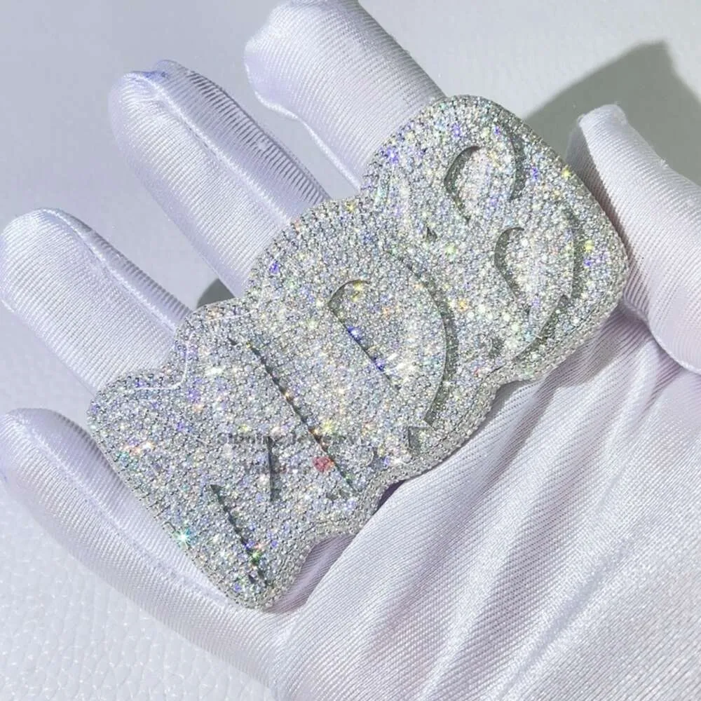 Custom Iced Out Ring - Personalized Hip Hop Three Finger Ring, VVS ...