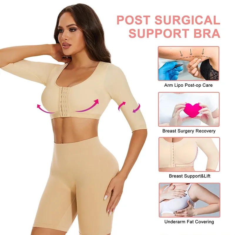 Women Shaper Underwear Upper Arm Bra Shaper Post Surgical Slimmer Shaper  Compression Long Sleeves Women Slimming Vest Shaperwear