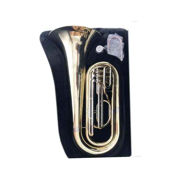 SAVEOUND OEM Billiga BB Gold 3 Pistons Marching Instrument Tuba Jytu0738