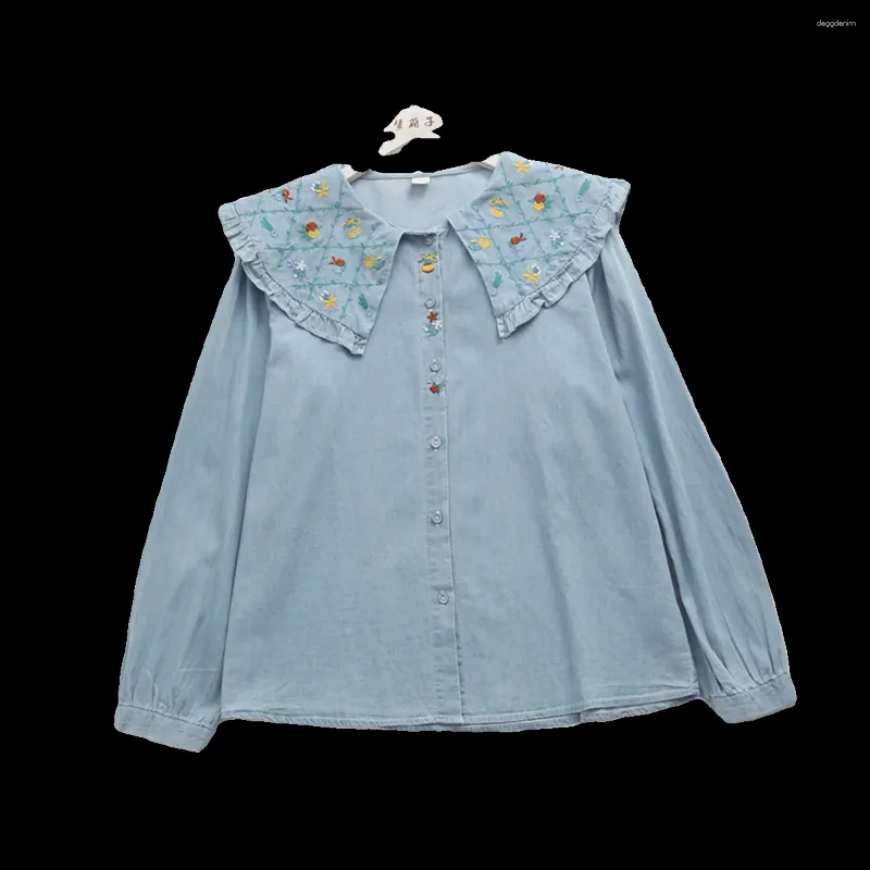 ★E.B.M★ Overfit blouse-type denim long one-piece EMO6DOP02 DHgate.com:Womens Denim Shirt, Long Sleeve Floral