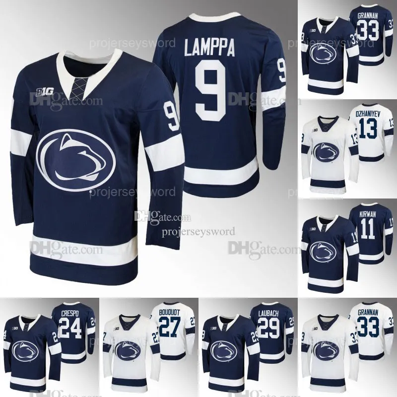 Penn State Nittany Lions 2023-24 Maillot de hockey universitaire Xander Lamppa Ryan Kirwan Danny Dzhaniyev Jarod Crespo Jacques Bouquot Reese Laubach Noah Grannan Maillots