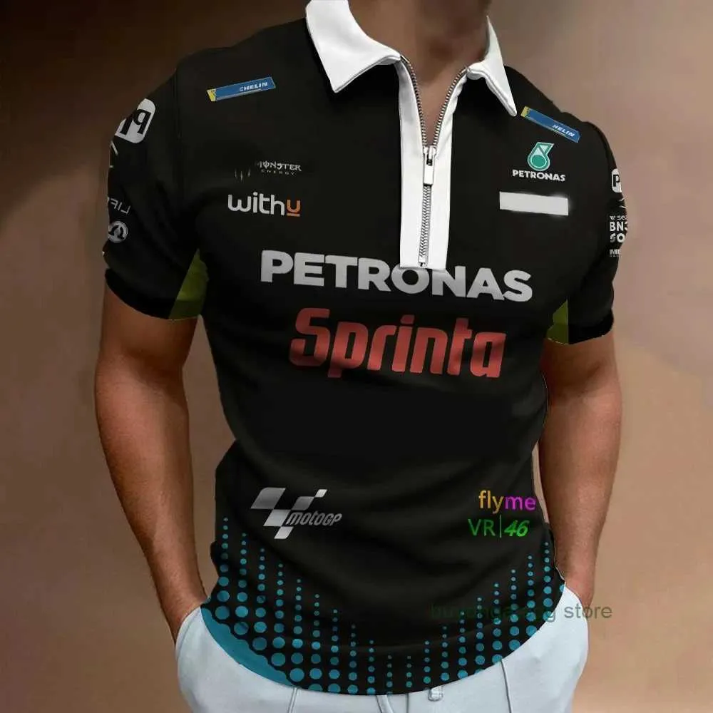 Camisetas para hombres 2023/2024 Nuevo F1 Fórmula Uno Equipo de carreras Polos Yamaha Cremallera Polo Camisa de motocicleta Sudadera de verano azul Tops de gran tamaño transpirables 98ph