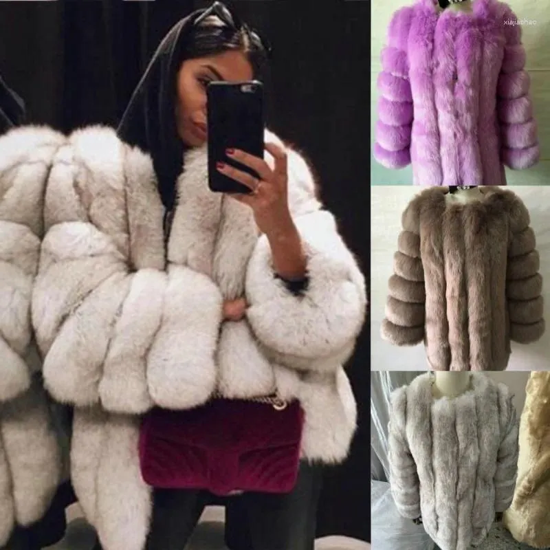 Kvinnors päls faux kappa kvinnor plysch rockar damer tjock varm överrock kvinnlig jacka vinter höst ytterkläder kvinna kläder