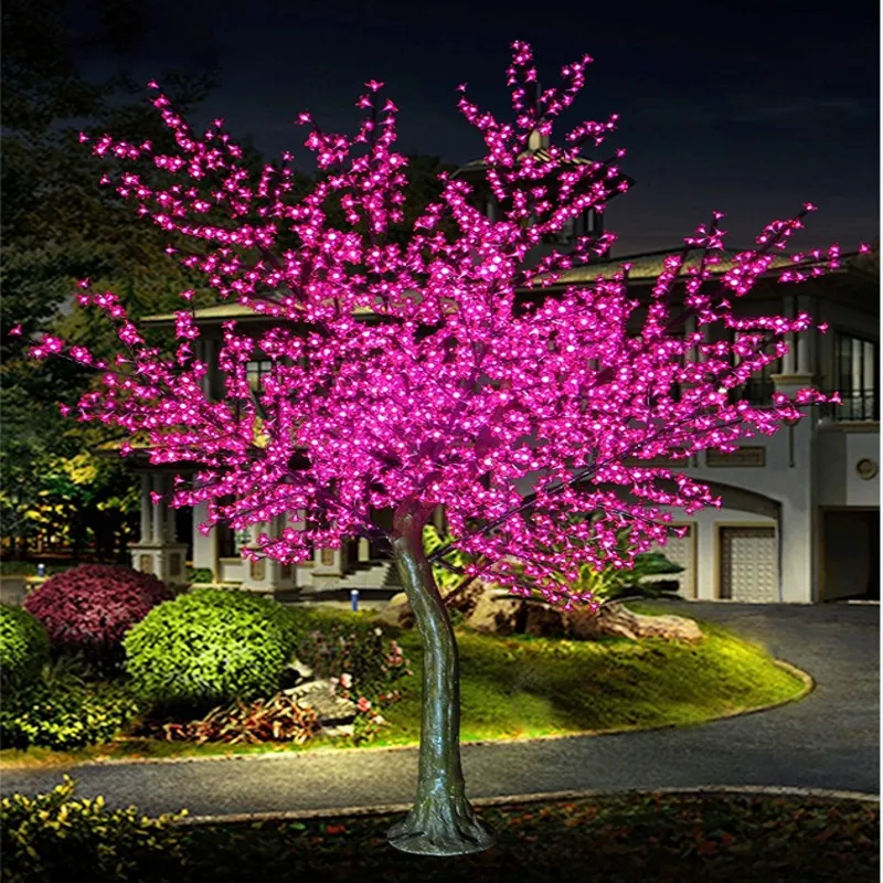 Lampada LED per albero di ciliegio in fiore Lampada per albero di Natale 1,5 ~ 3,5 metri Altezza 110 / 220VAC Sette colori per opzione Uso esterno antipioggia