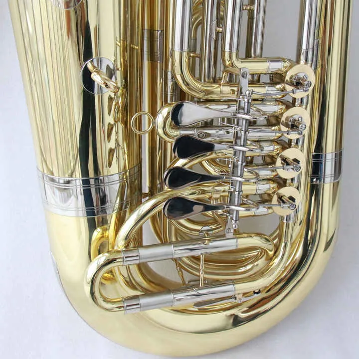 Tuba de haute qualité, corps en laiton, laque dorée, instruments de musique, vente en gros, prix d'usine