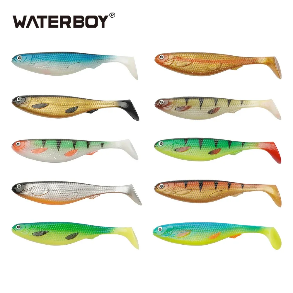 餌lures asale10pcspackミックスカラービッグシャッドソフトルアーセットfacotry 125cm 15cm 20cm pvcマテリアルTテールソフトベイトフィッシングベイト231202