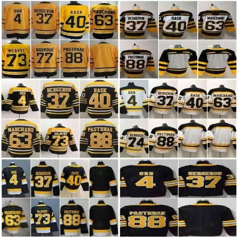 College Wear Man Reverse Retro Patrice Bergeron Jersey Brad Marchand David Pastrnak Charlie McAvoy Tuukka Rask Jake DeBrusk Bobby Orr Hockey