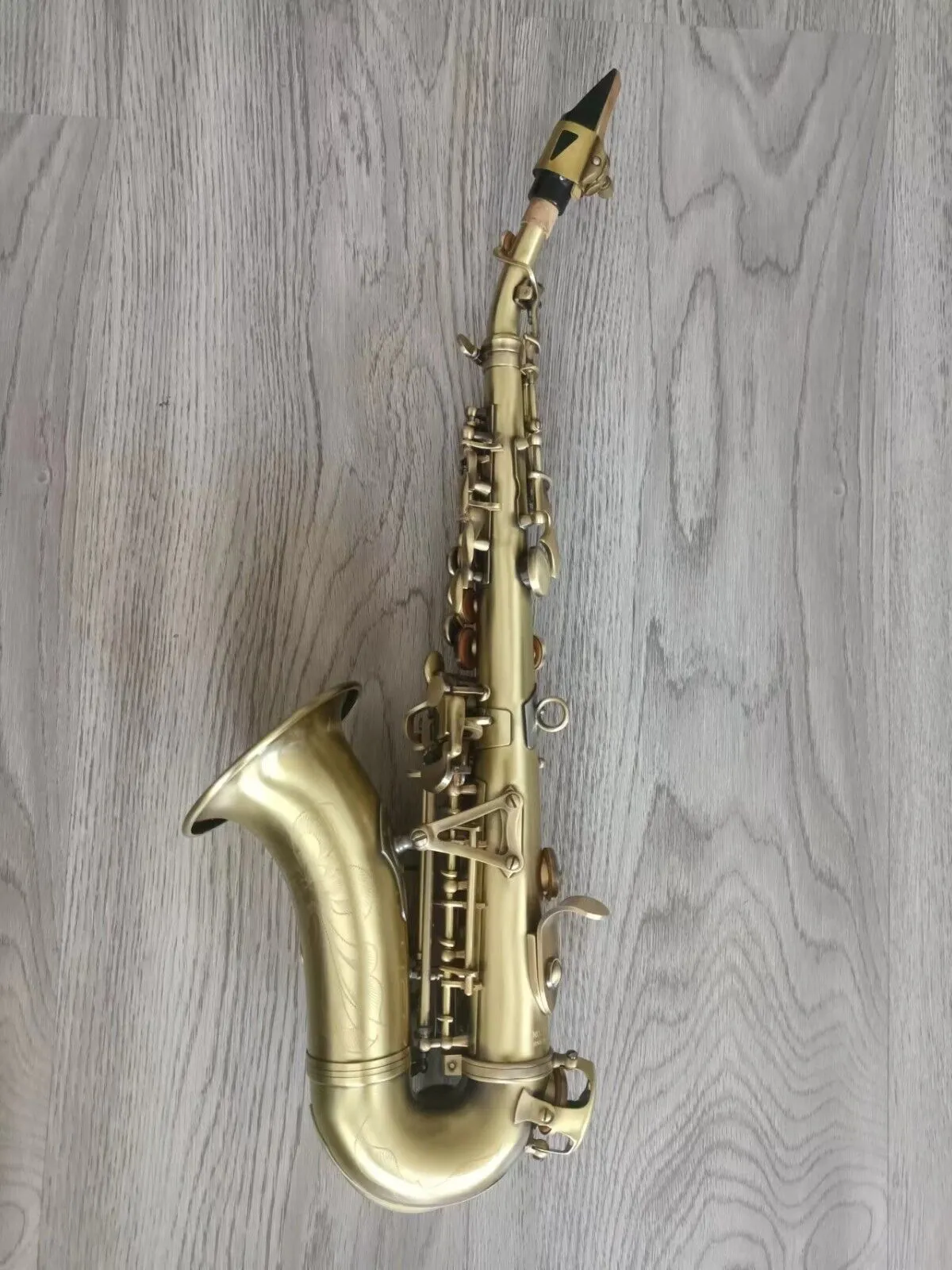 Saxofone soprano curvo antigo estilo Mkvi de música oriental com gravura AAA