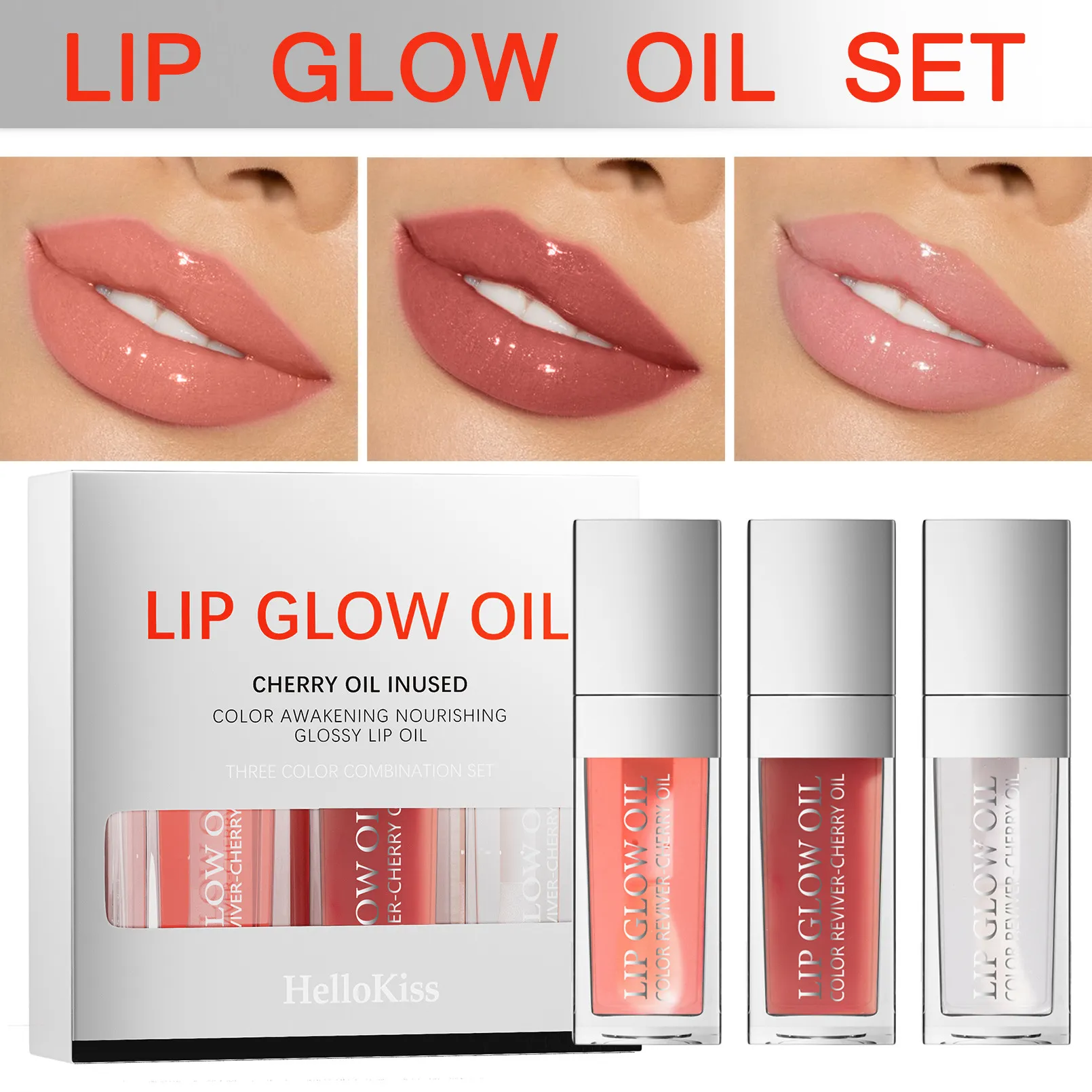 Transparente cristal geléia brilho labial hidratante conjunto de óleo labial brilho labial não pegajoso sexy brilho labial esmalte moda coreana batom maquiagem