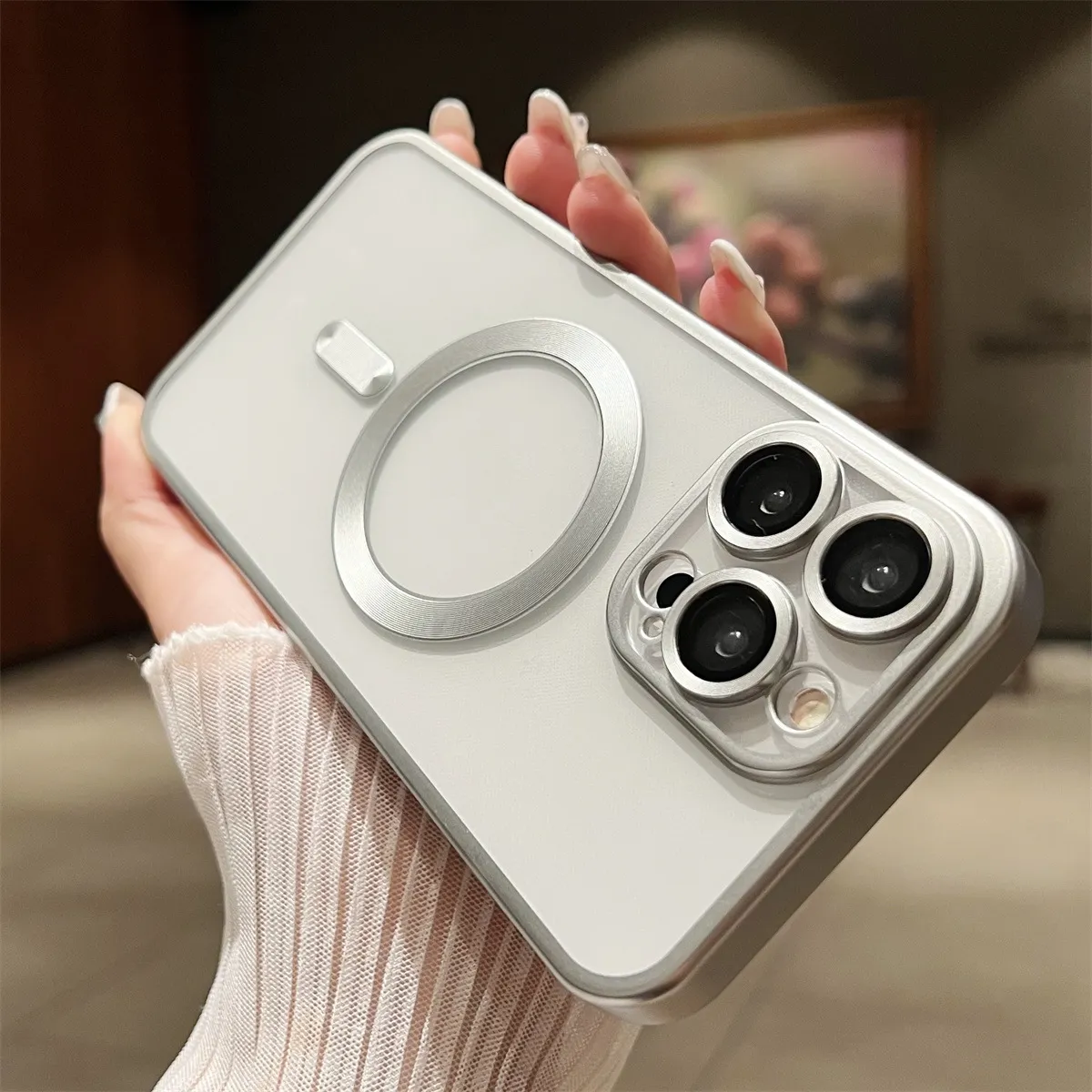 Магнитный матовый чехол-бампер с титановым покрытием для iPhone 15 12 13 14 Pro Max 11, чехол, защита объектива камеры, противоударный чехол