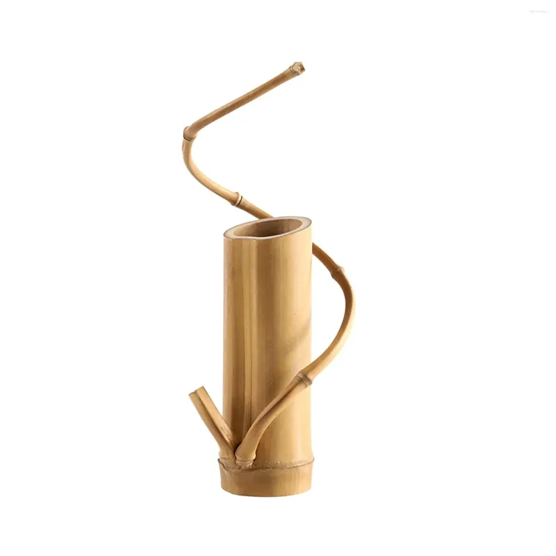 花瓶竹の花の花瓶の卓上装飾一倍目15x5cmコーヒーテーブルのための素朴な装飾軽量ミニマリスト耐久性スタイリッシュ