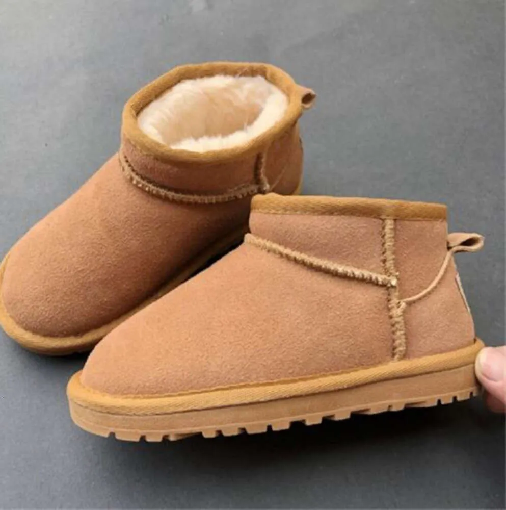 UG G Brand Children Girls Mini snow boots Winter Warm Toddler Boys Kids Children's Plush Shoes size EU21-35