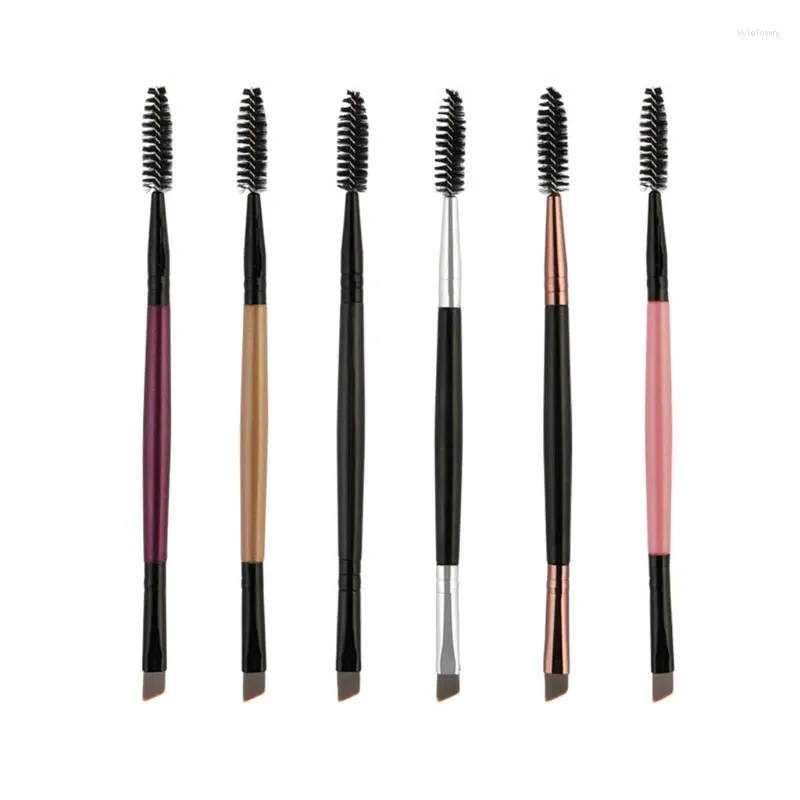 Pinceaux de maquillage Double têtes, brosse à sourcils, peigne à cils, professionnel, coudé, goutte à sourcils