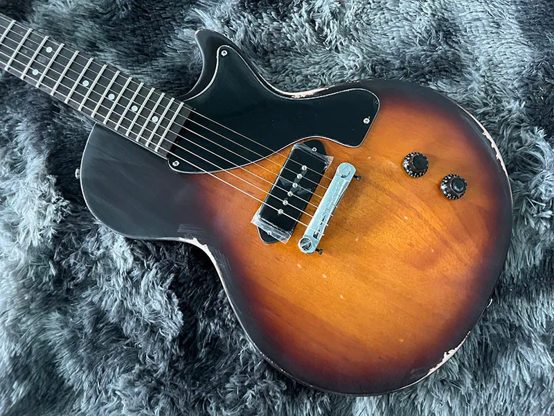 China elektrische gitaar handgemaakte oude sunburst kleur mahonie body en hals P90 pickup