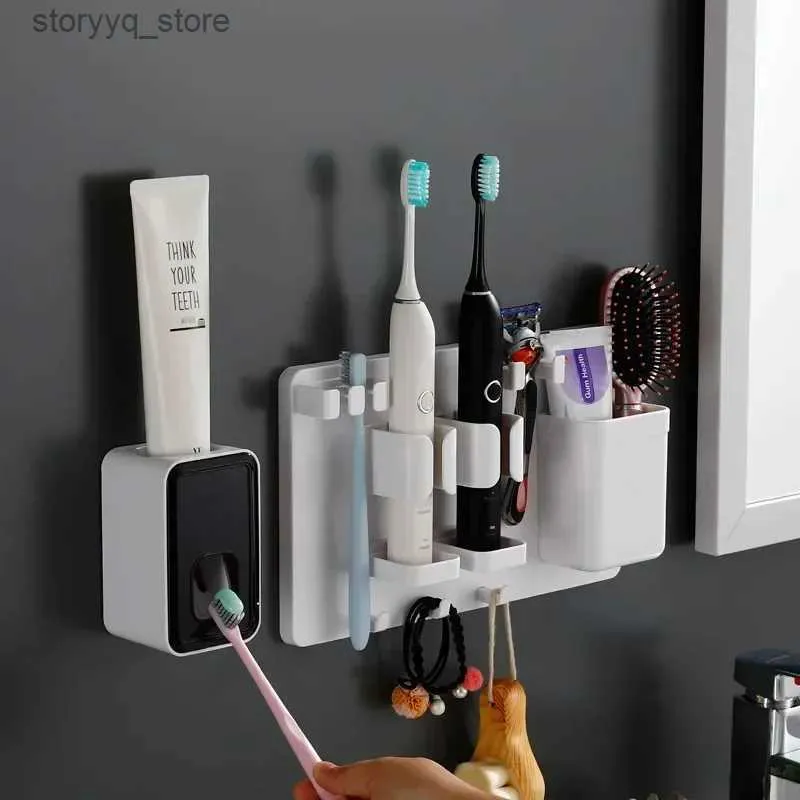 Porte-brosse à dents support mural brosse à dents électrique articles de salle de bain support dentifrice sans Perforation rasoir rangement peigne toilette Q231201