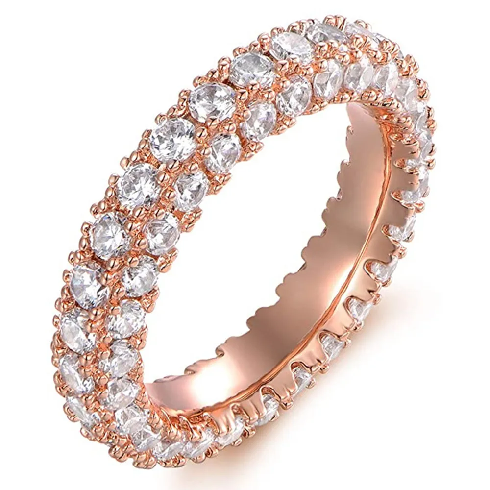 Choucong Ins Hip Hop Anéis de casamento feitos à mão joias de luxo 925 prata esterlina preenchimento pave 5A zircão cúbico CZ diamante ouro feminino anel de noivado presente