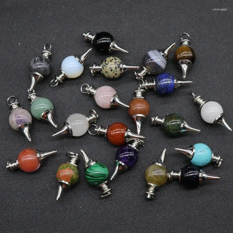 Pendant Necklaces Polished Sphere Ball Point Healing Pendants Crystal Stone Round Beads For Diy Jewelry Accessories 1pc