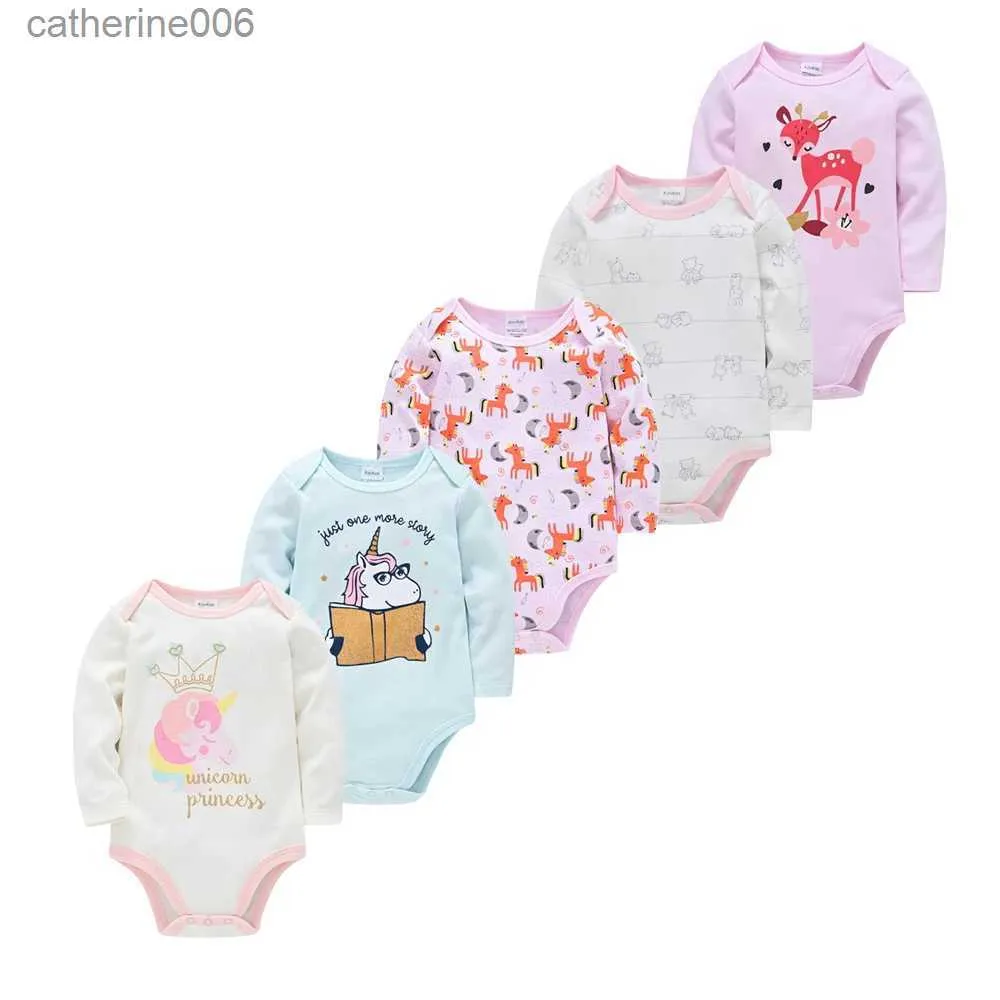 Set di abbigliamento Honeyzone 5 pezzi / set pagliaccetti per bambina stampa tute per bambini estate pigiami per neonati vestiti per bambini moda Ropa BebeL231202