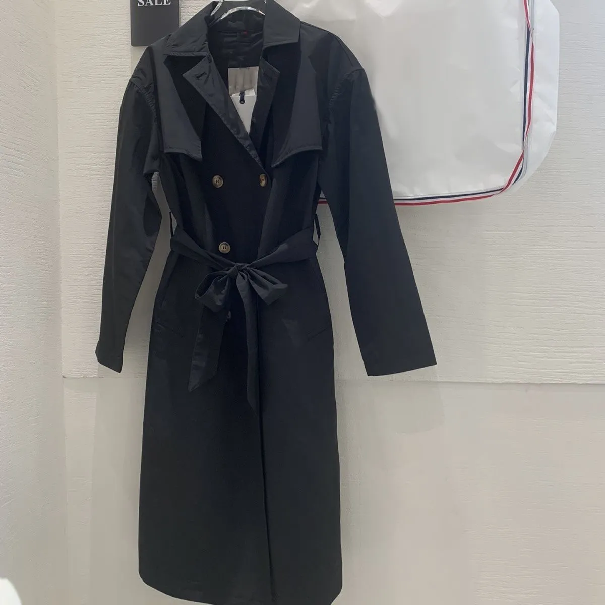 M007 Trenchcoat für Damen im britischen Stil, High-End-Frühling und Herbst, neuer zweireihiger, langer, lockerer, wasserdichter Trenchcoat