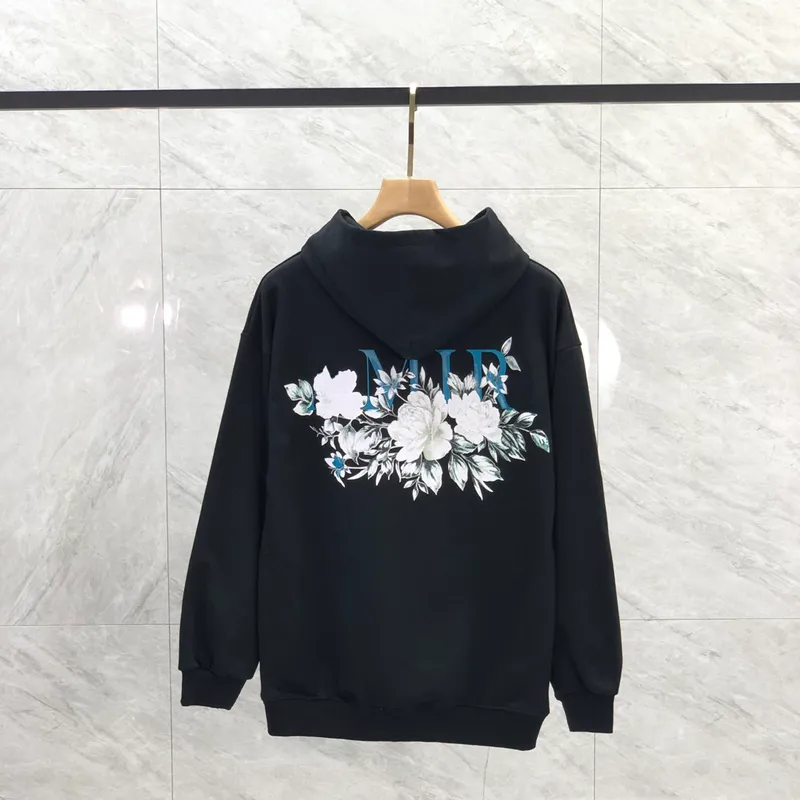 23FW USA Hommes Pivoine Fleur Sweat À Capuche Imprimé Automne Hiver Skateboard Unisexe Décontracté Pull À Capuche Sweat