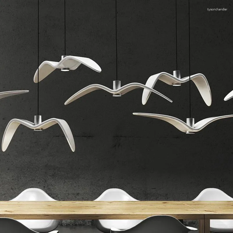 Lampy wiszące nordyc nowoczesne minimalistyczne kreatywne kreatywne żyrandole żyrandorzy bar restauracyjny bar halla okno mewa akryl