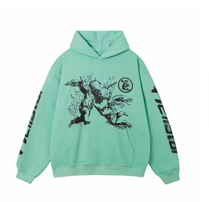 Hellstar Sweat à capuche Hommes Shark Graphic Tee Pull Lettre Imprimer Pull à manches longues avec poche Hommes Femmes Tops Vêtements Mode Hommes Femmes Sweats à capuche Sweat s19